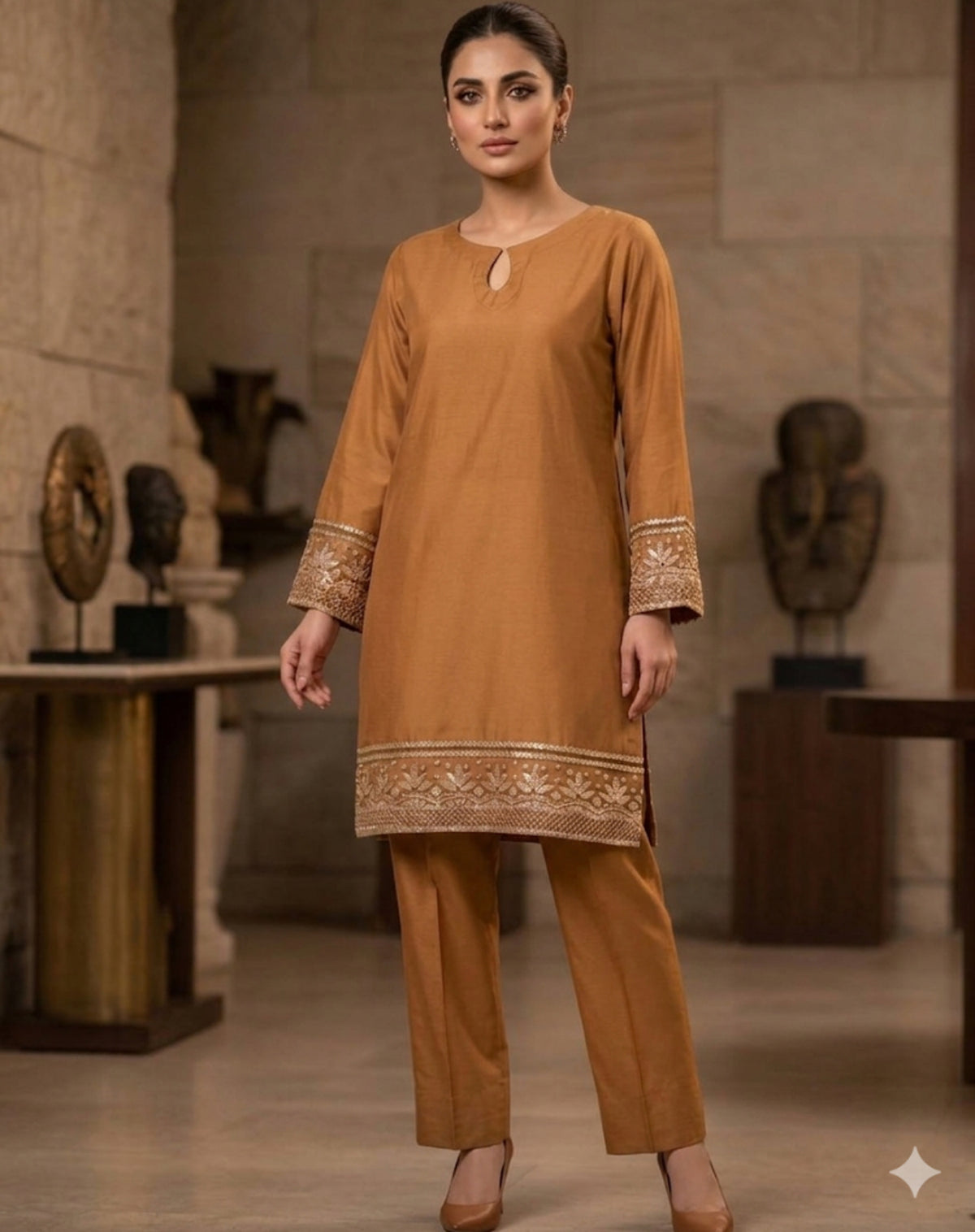 Shahana Premium Plain Suit (Embroidered Patch Collection
