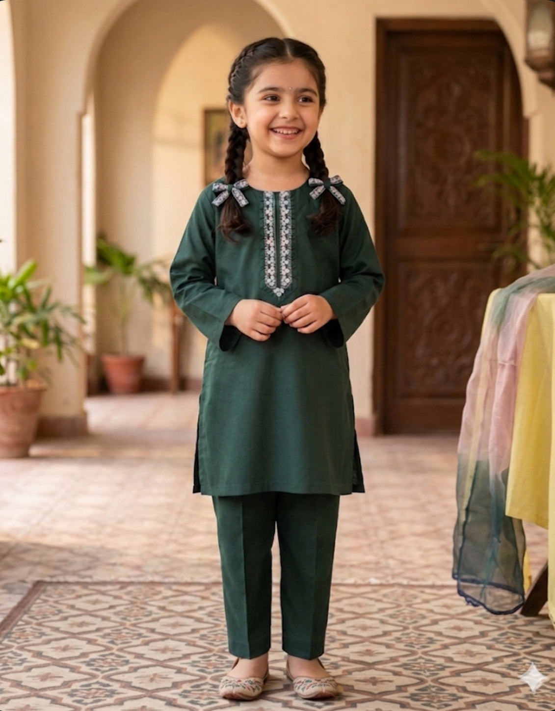 Kids emb lawn 2pc